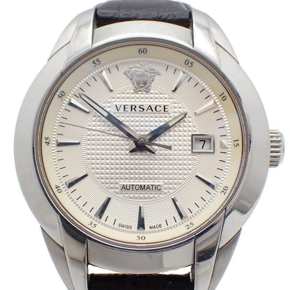 Versace Character Automatic Winding Watch Silver Dial Leather Strap Pawn
