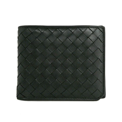 Bottega Veneta Intrecciato Piccolo Bifold Wallet Calf Leather Black Billfold