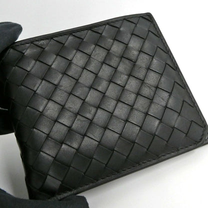 Bottega Veneta Intrecciato Piccolo Bifold Wallet Calf Leather Black Billfold — view 6