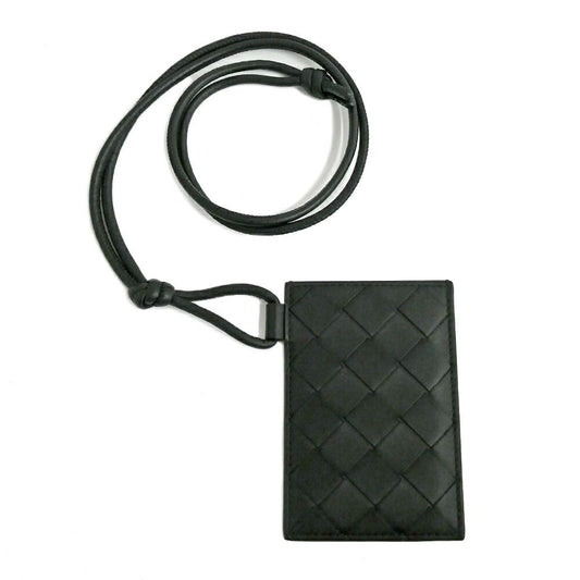 Bottega Veneta Intrecciato Badge Holder Calf Black Card