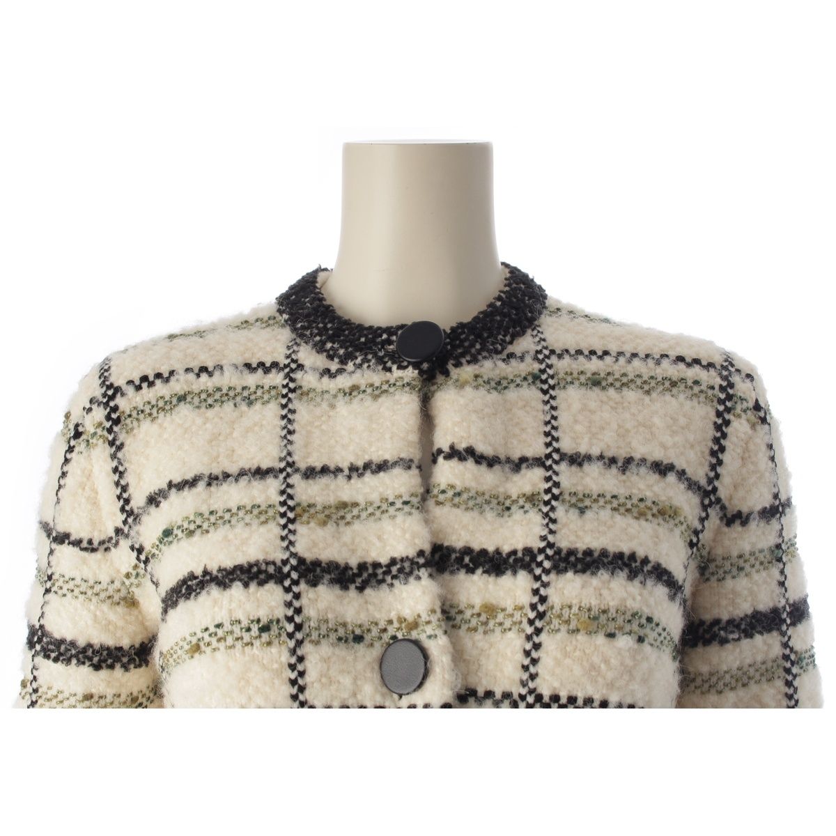 Louis Vuitton Wool Blend All Over Pattern Knit Coat Dress White Multicolor XS — view 5