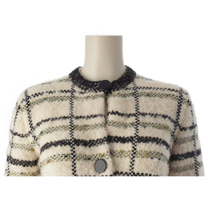 Louis Vuitton Wool Blend All Over Pattern Knit Coat Dress White Multicolor XS — view 5