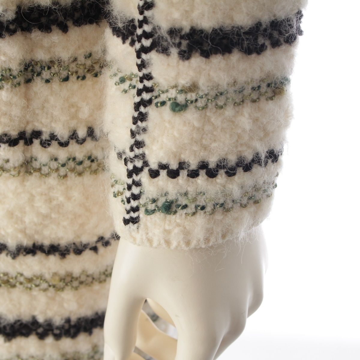 Louis Vuitton Wool Blend All Over Pattern Knit Coat Dress White Multicolor XS — view 6