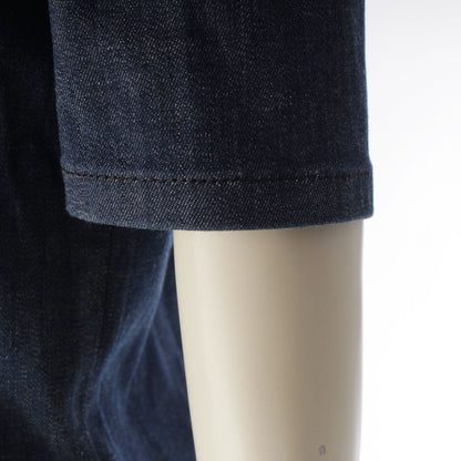 Louis Vuitton Stretch Denim Wave Line Contrast Short Sleeve Dress Indigo 34 — view 6