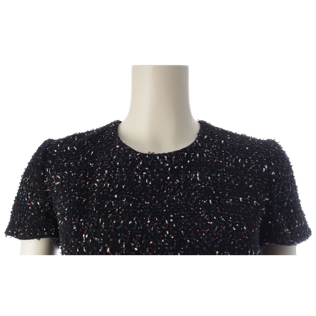 Dior Raf Simons Era Wool Short Sleeve Tweed Dress Black White Multicolor — view 5