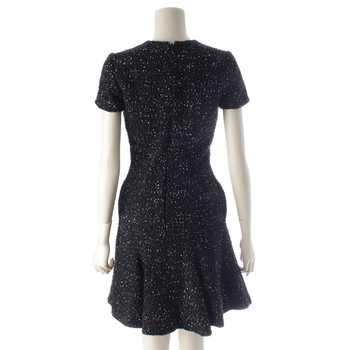 Dior Raf Simons Era Wool Short Sleeve Tweed Dress Black White Multicolor — view 4