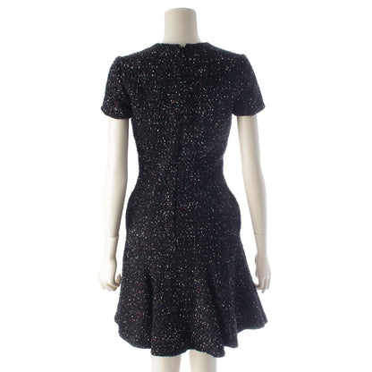 Dior Raf Simons Era Wool Short Sleeve Tweed Dress Black White Multicolor — view 4