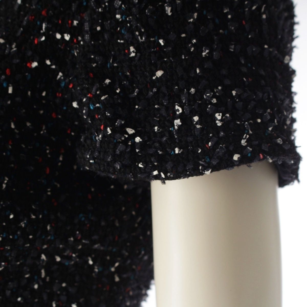 Dior Raf Simons Era Wool Short Sleeve Tweed Dress Black White Multicolor — view 6