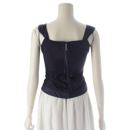 Louis Vuitton Silk Lining Bustier Camisole Top Navy 34 — view 4