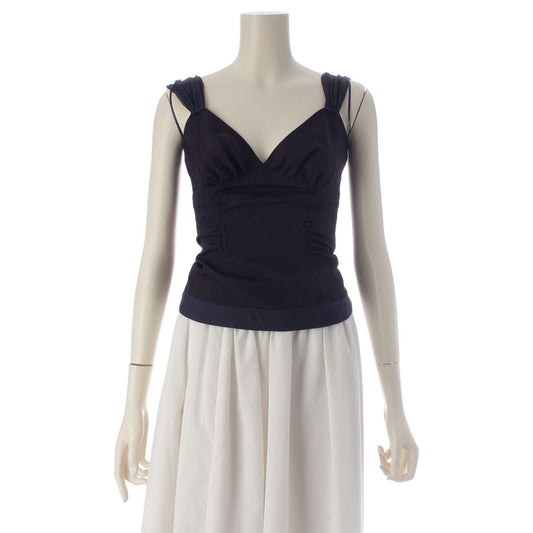 Louis Vuitton Silk Lining Bustier Camisole Top Navy 34
