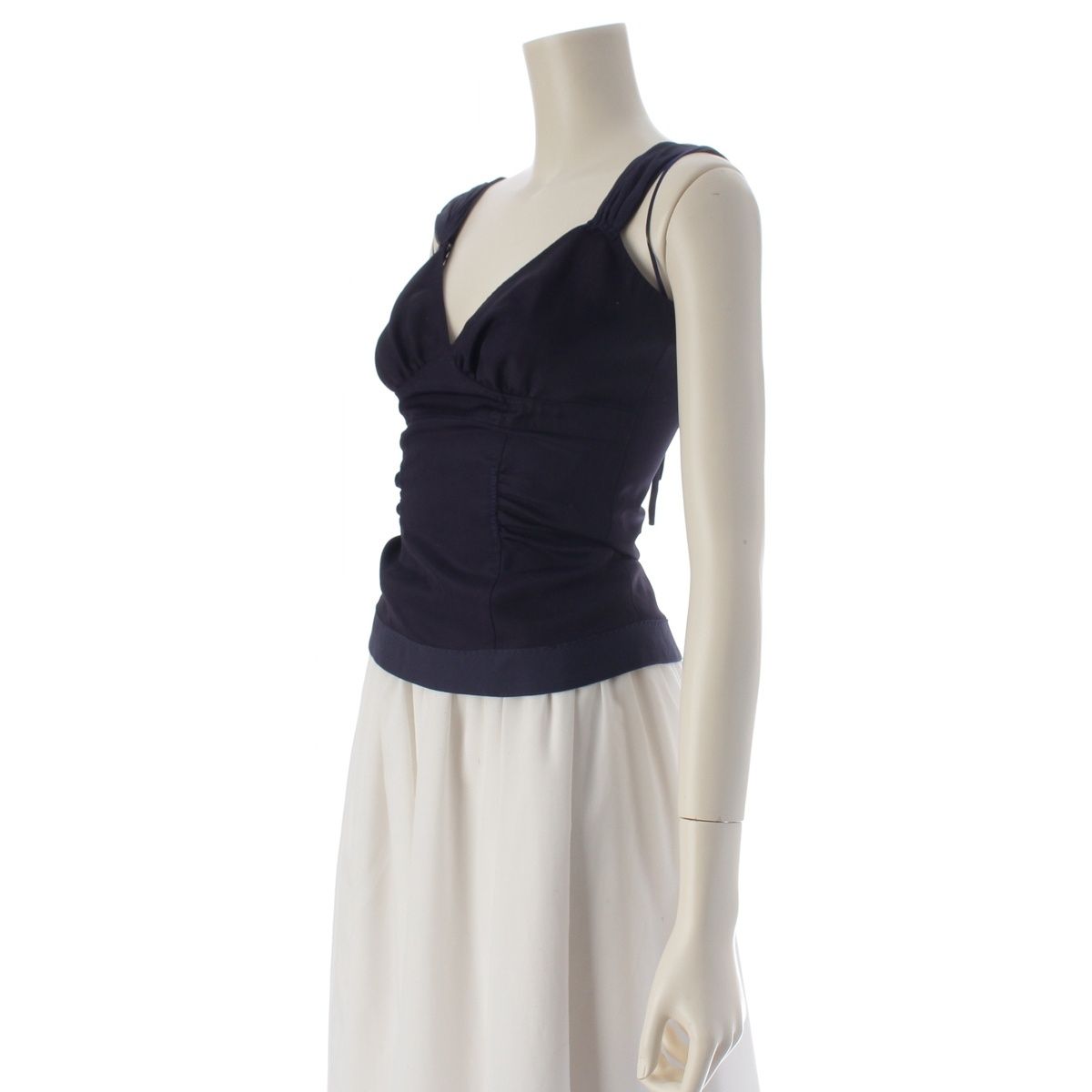 Louis Vuitton Silk Lining Bustier Camisole Top Navy 34 — view 2