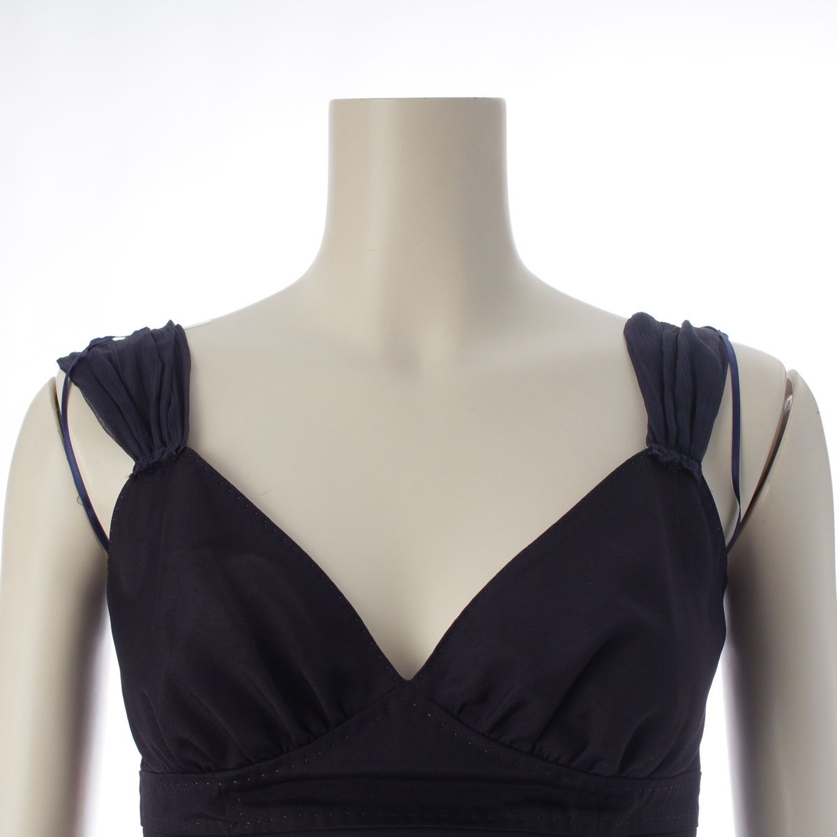 Louis Vuitton Silk Lining Bustier Camisole Top Navy 34 — view 5