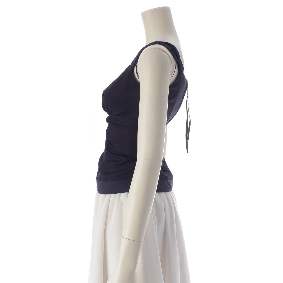 Louis Vuitton Silk Lining Bustier Camisole Top Navy 34 — view 3