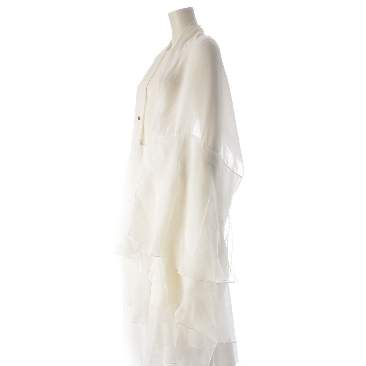 Gucci Silk GG Logo Shawl Bolero Top White Scarf — view 2