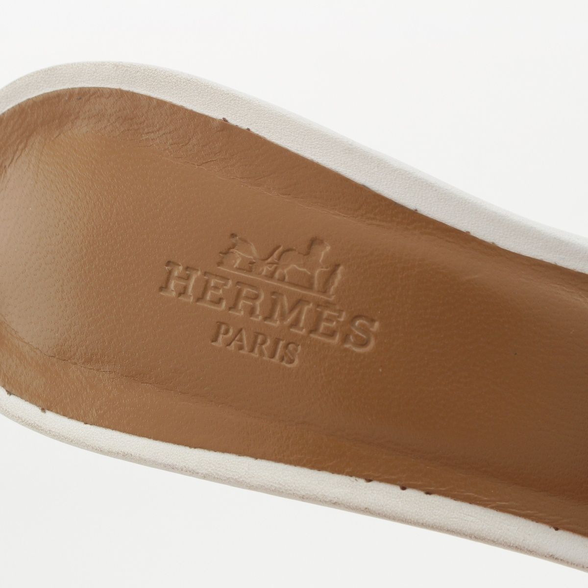 Hermes Oasis Leather Motif Sandals White — view 7