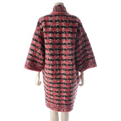 Chanel Wool Mohair Nylon Knit Long Coat Pink 38 — view 4