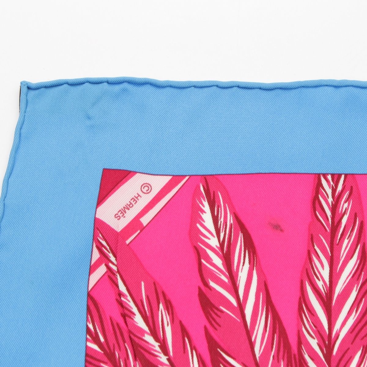 Hermes Carre 70 Silk Brazil II Feather Scarf Pink — view 6