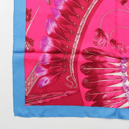 Hermes Carre 70 Silk Brazil II Feather Scarf Pink — view 4