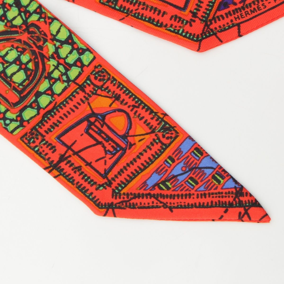 Hermes Twilly le Boubou Silk Scarf Orange — view 3