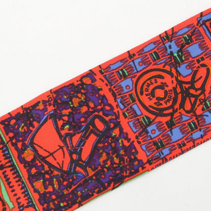 Hermes Twilly le Boubou Silk Scarf Orange — view 6