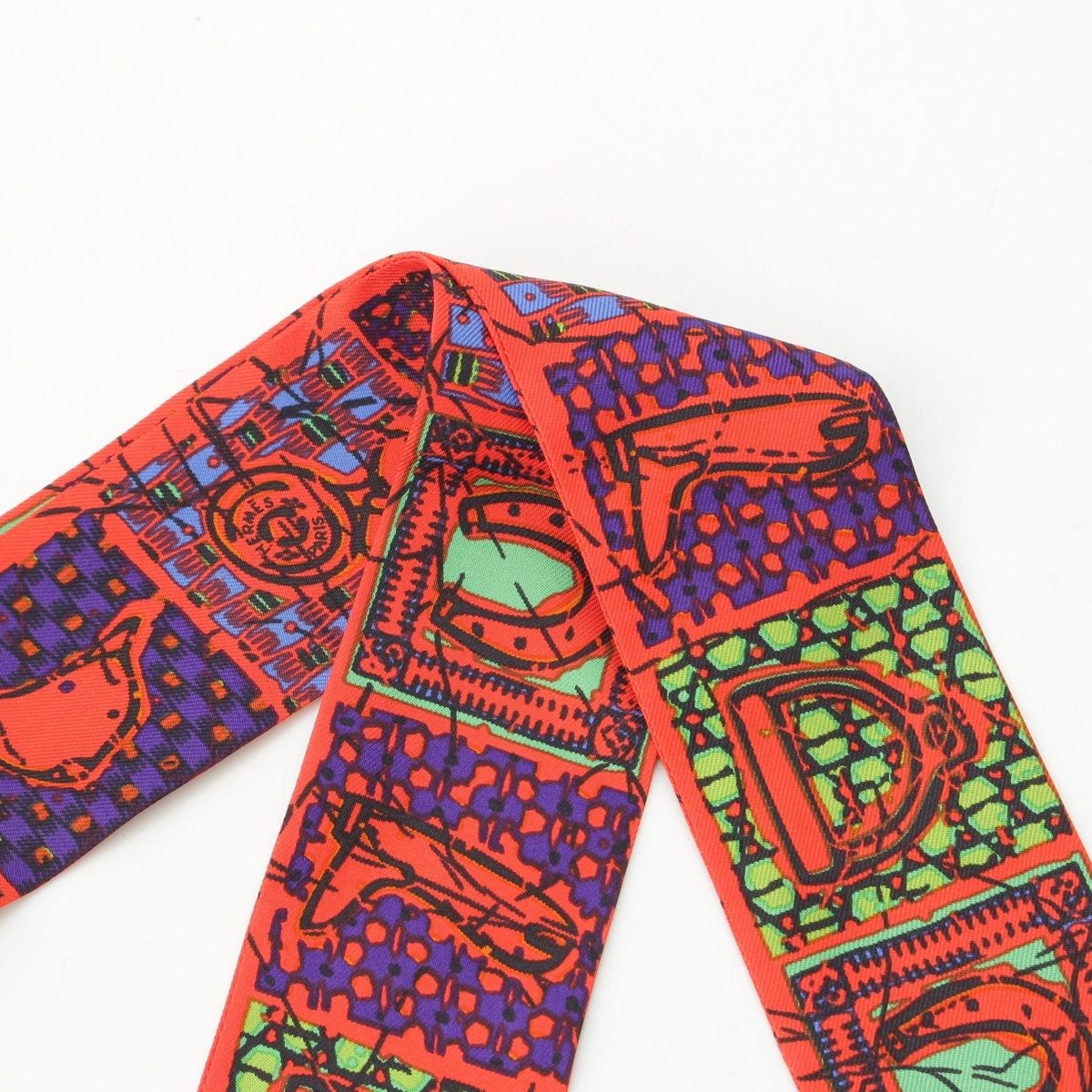 Hermes Twilly le Boubou Silk Scarf Orange — view 4