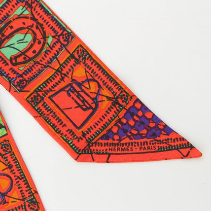 Hermes Twilly le Boubou Silk Scarf Orange — view 2