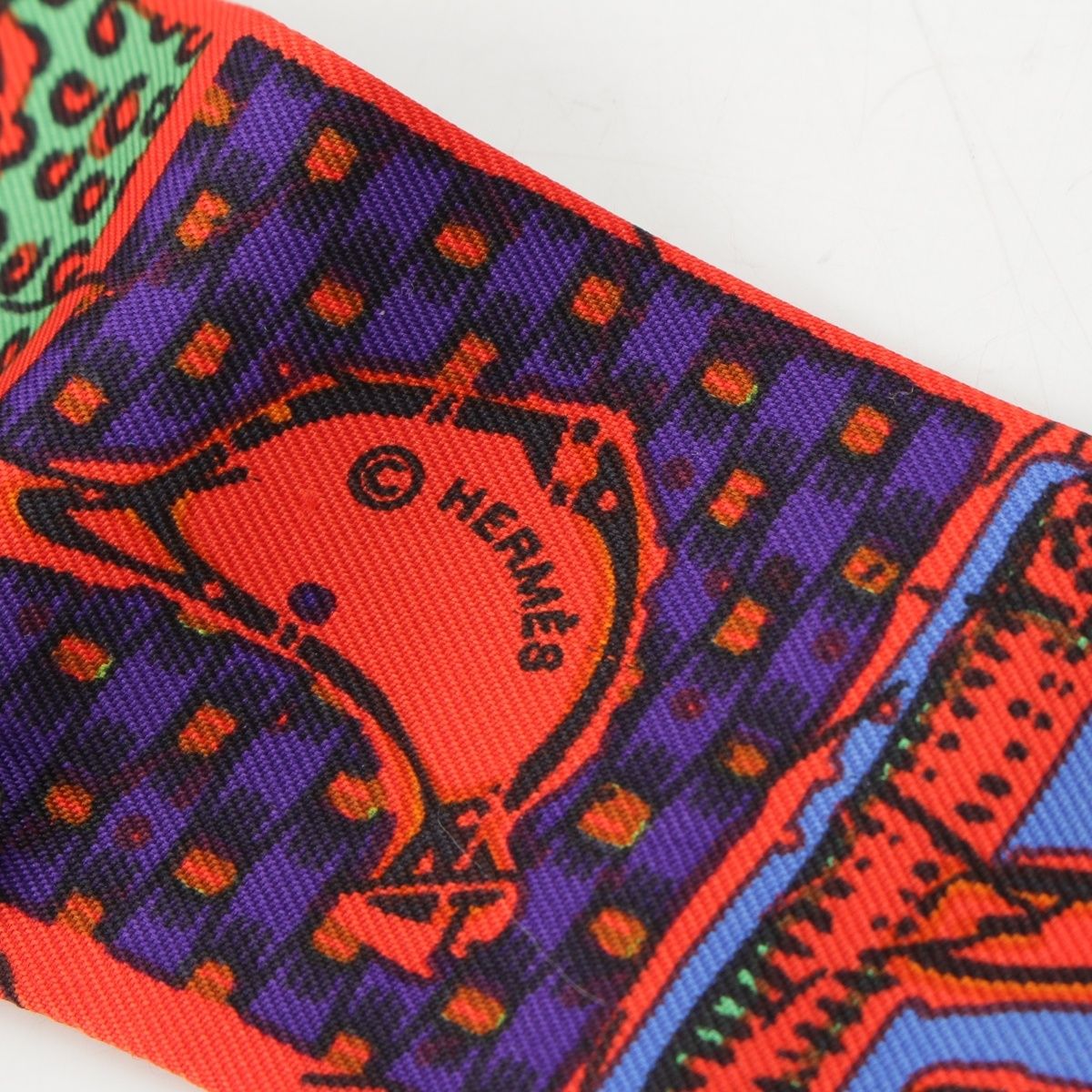 Hermes Twilly le Boubou Silk Scarf Orange — view 7