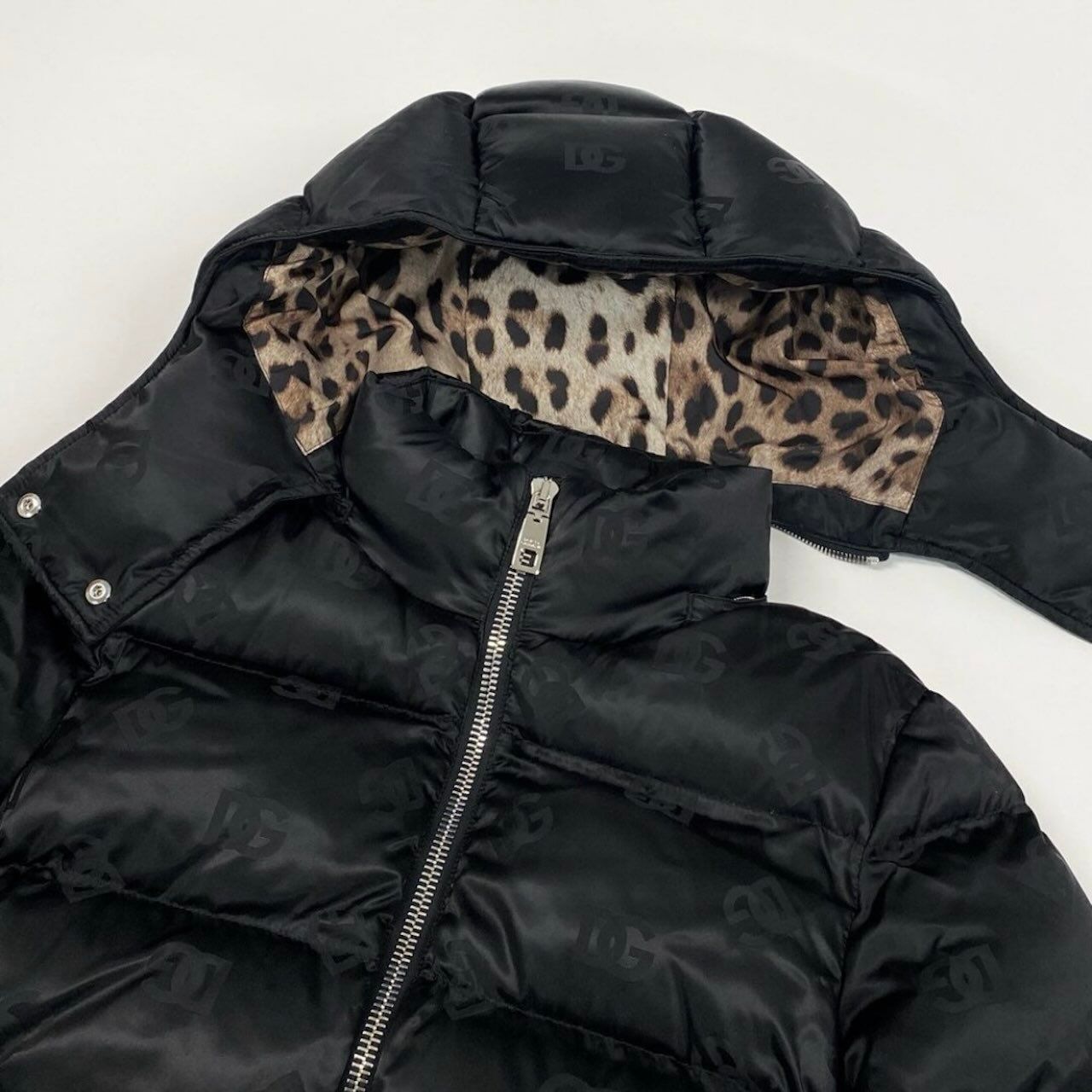 Dolce & Gabbana Regular Price DG Logo Patted Satin Jacquard Down Jacket — view 8