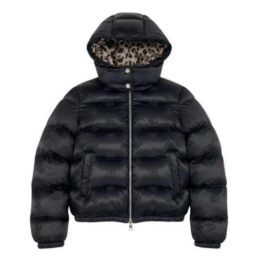 Dolce & Gabbana Regular Price DG Logo Patted Satin Jacquard Down Jacket