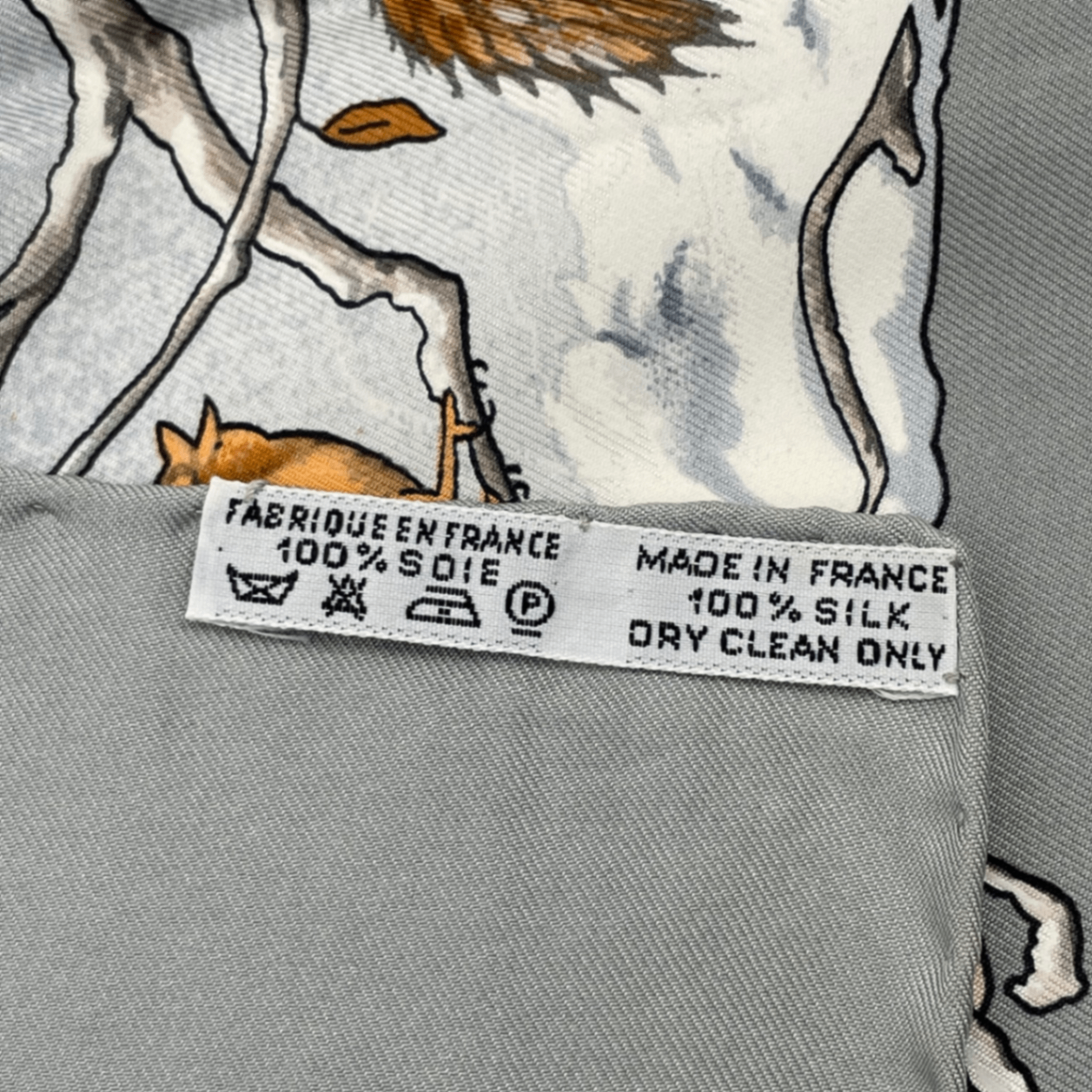 Hermes Carre 90 les Quatre Saisons Four Seasons Brown Animal Flower Scarf Silk — view 6