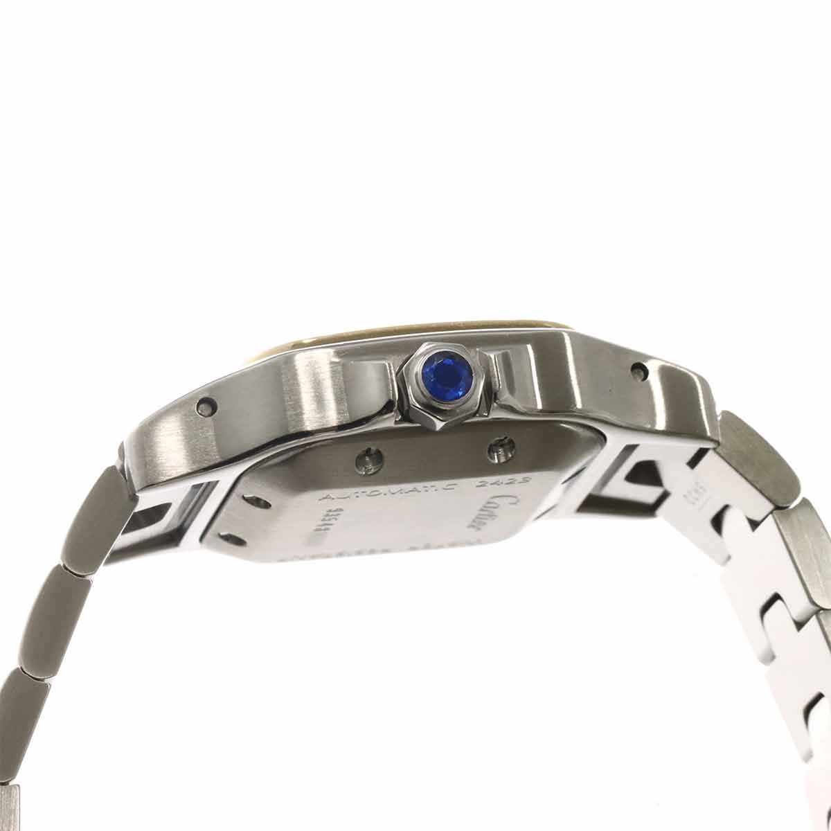 Cartier Santos Galbe SM Watch Date Silver YG Yellow Gold Automatic Winding — view 6