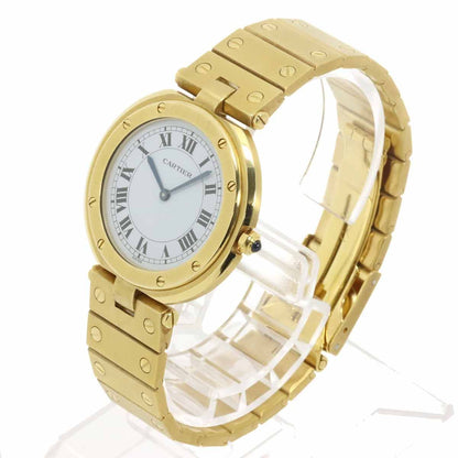 Cartier Santos Round Watch White 18k Yellow Gold — view 3