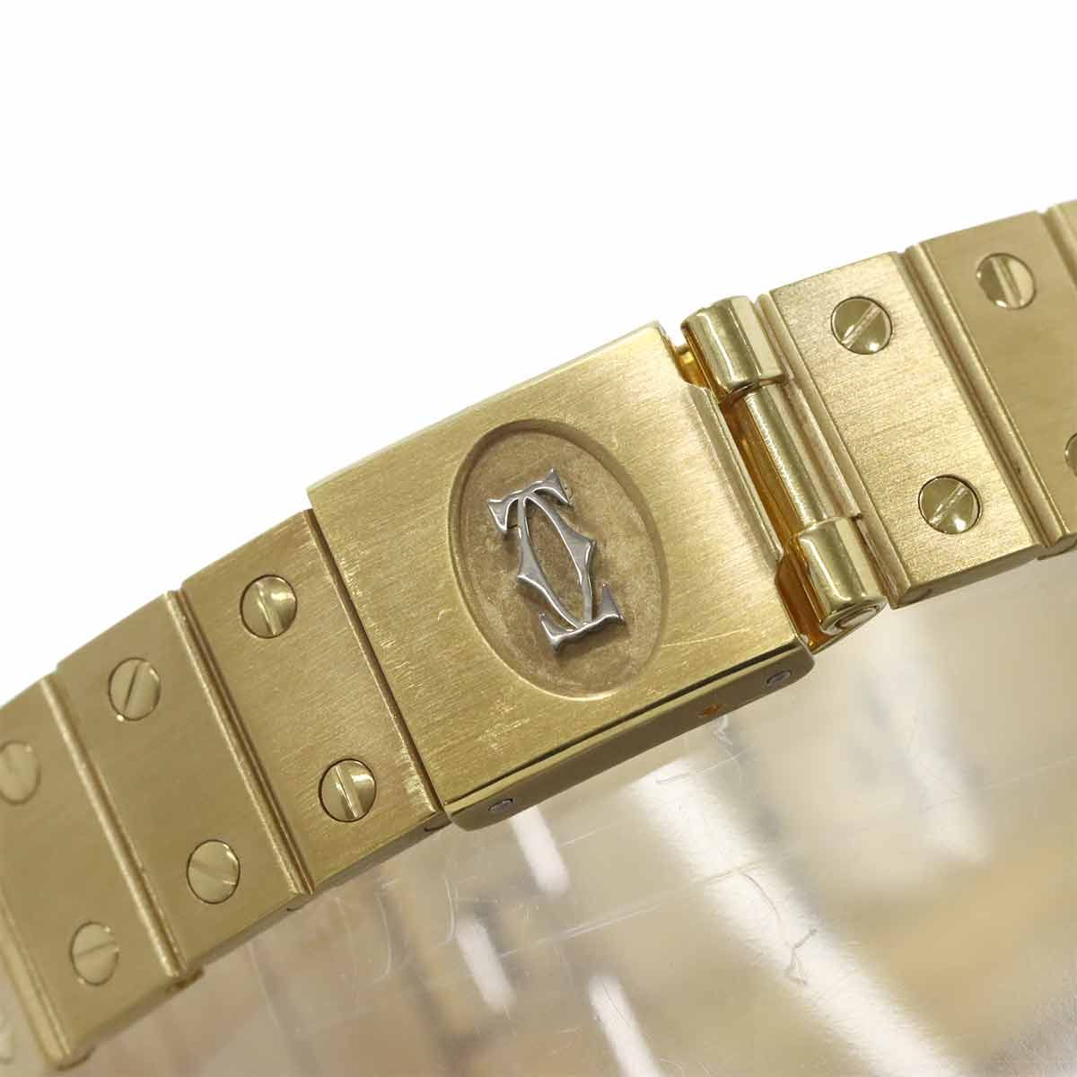 Cartier Santos Round Watch White 18k Yellow Gold — view 7