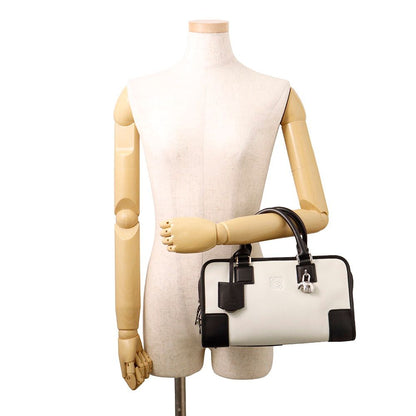 Loewe Handbag Amazona 28 Limited Edition Bicolor Leather White Black — view 4