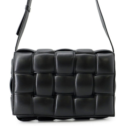 Bottega Veneta Shoulder Bag Intrecciato Padded Cassette Lambskin Black
