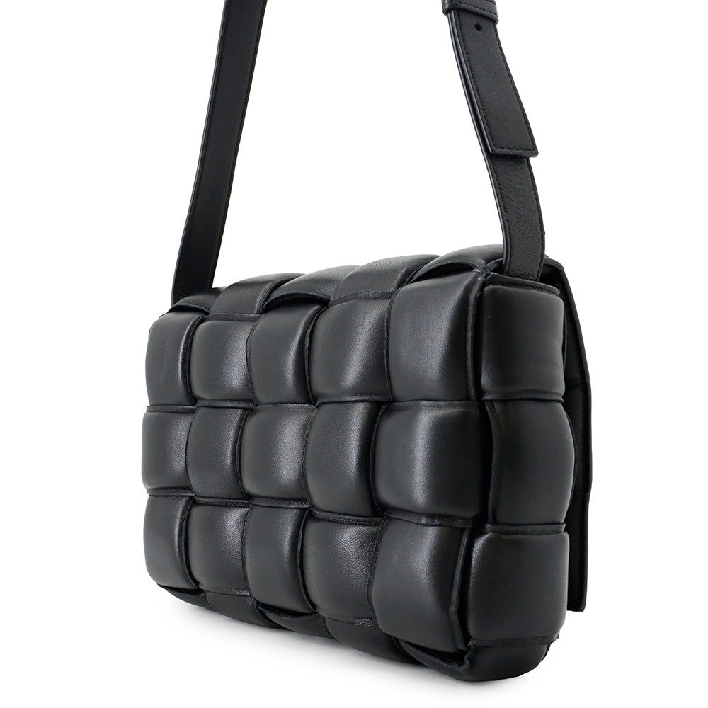 Bottega Veneta Shoulder Bag Intrecciato Padded Cassette Lambskin Black — view 2