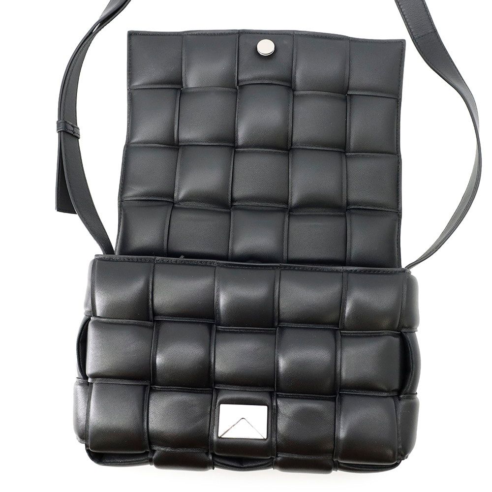 Bottega Veneta Shoulder Bag Intrecciato Padded Cassette Lambskin Black — view 6
