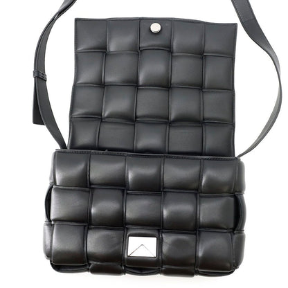 Bottega Veneta Shoulder Bag Intrecciato Padded Cassette Lambskin Black — view 6
