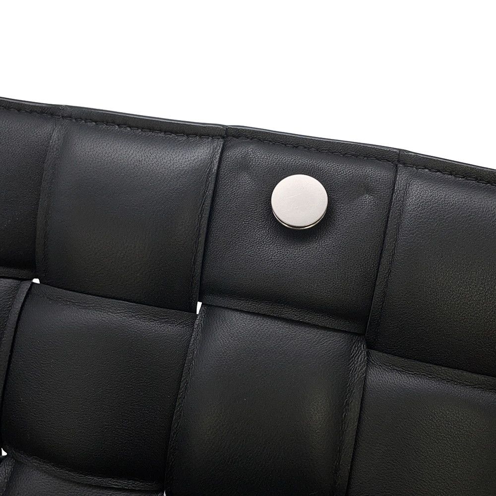 Bottega Veneta Shoulder Bag Intrecciato Padded Cassette Lambskin Black — view 8