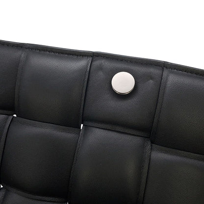 Bottega Veneta Shoulder Bag Intrecciato Padded Cassette Lambskin Black — view 8