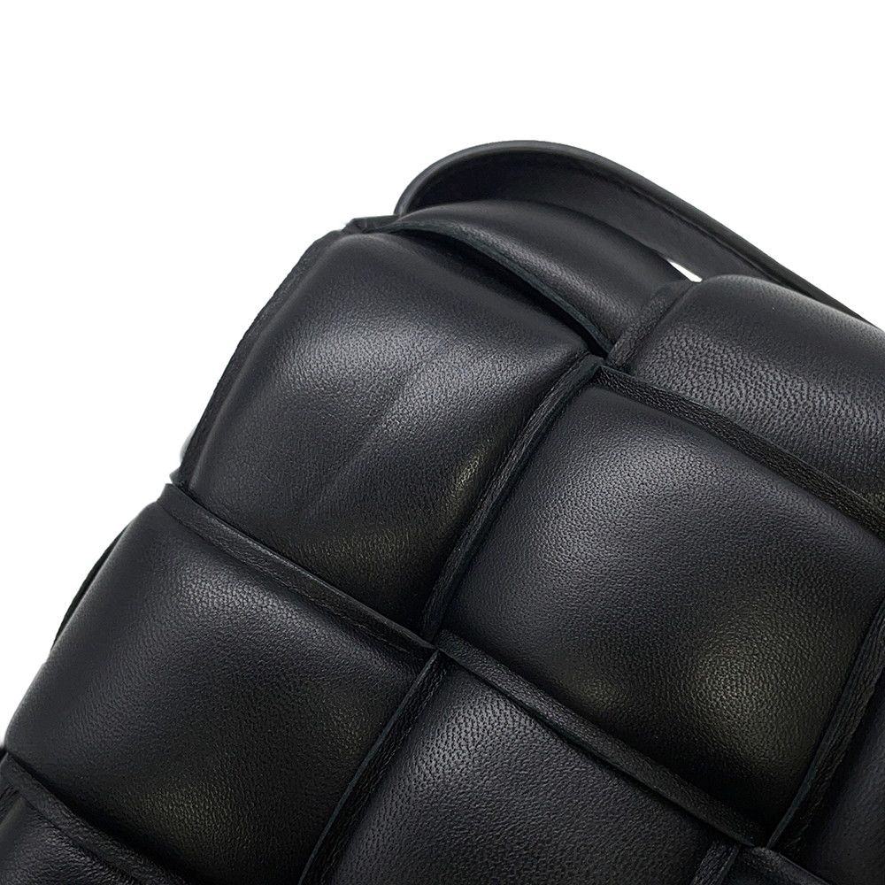 Bottega Veneta Shoulder Bag Intrecciato Padded Cassette Lambskin Black — view 7