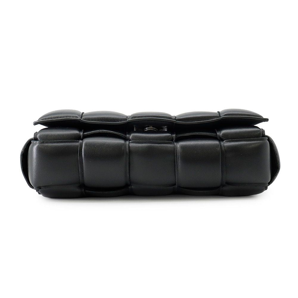 Bottega Veneta Shoulder Bag Intrecciato Padded Cassette Lambskin Black — view 3