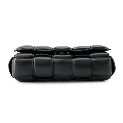 Bottega Veneta Shoulder Bag Intrecciato Padded Cassette Lambskin Black — view 3