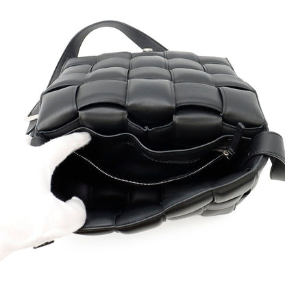 Bottega Veneta Shoulder Bag Intrecciato Padded Cassette Lambskin Black — view 5