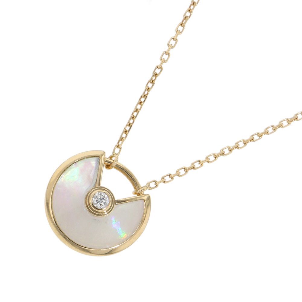 Cartier Necklace Amulet de XS Mother of Pearl Diamond 18k Yellow Gold Pendant