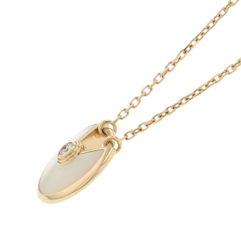 Cartier Necklace Amulet de XS Mother of Pearl Diamond 18k Yellow Gold Pendant — view 2