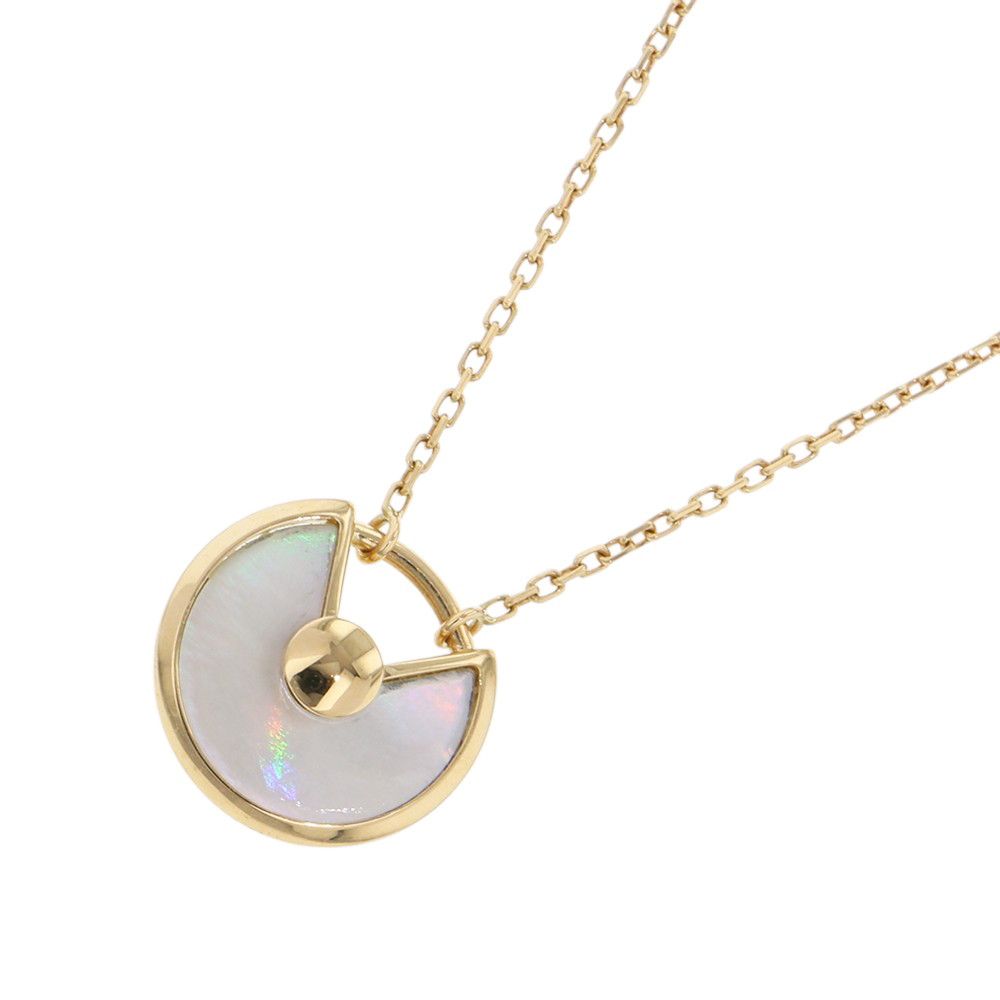 Cartier Necklace Amulet de XS Mother of Pearl Diamond 18k Yellow Gold Pendant — view 3
