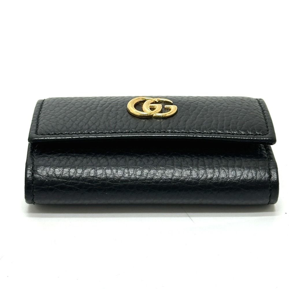Gucci Key Case GG Marmont Leather Black Key Holder — view 5