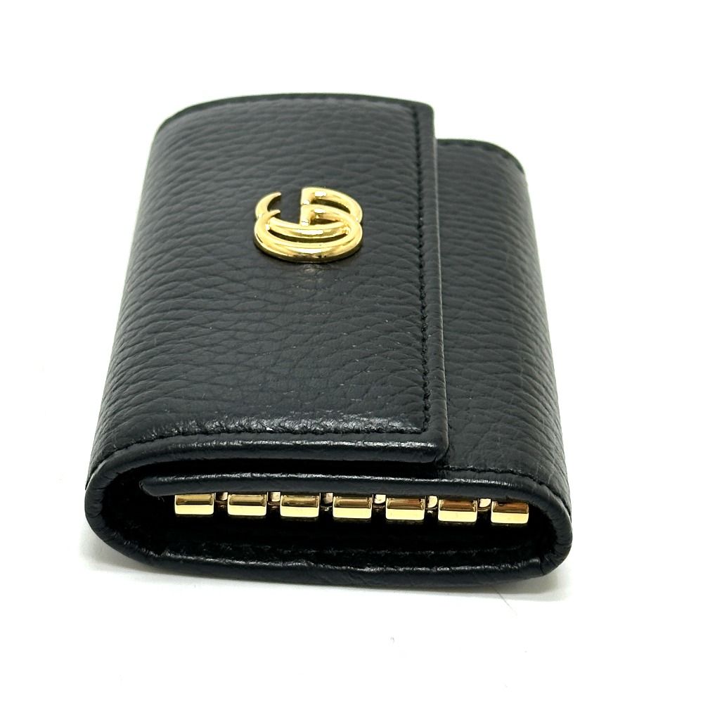 Gucci Key Case GG Marmont Leather Black Key Holder — view 3