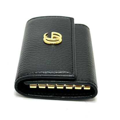 Gucci Key Case GG Marmont Leather Black Key Holder — view 3